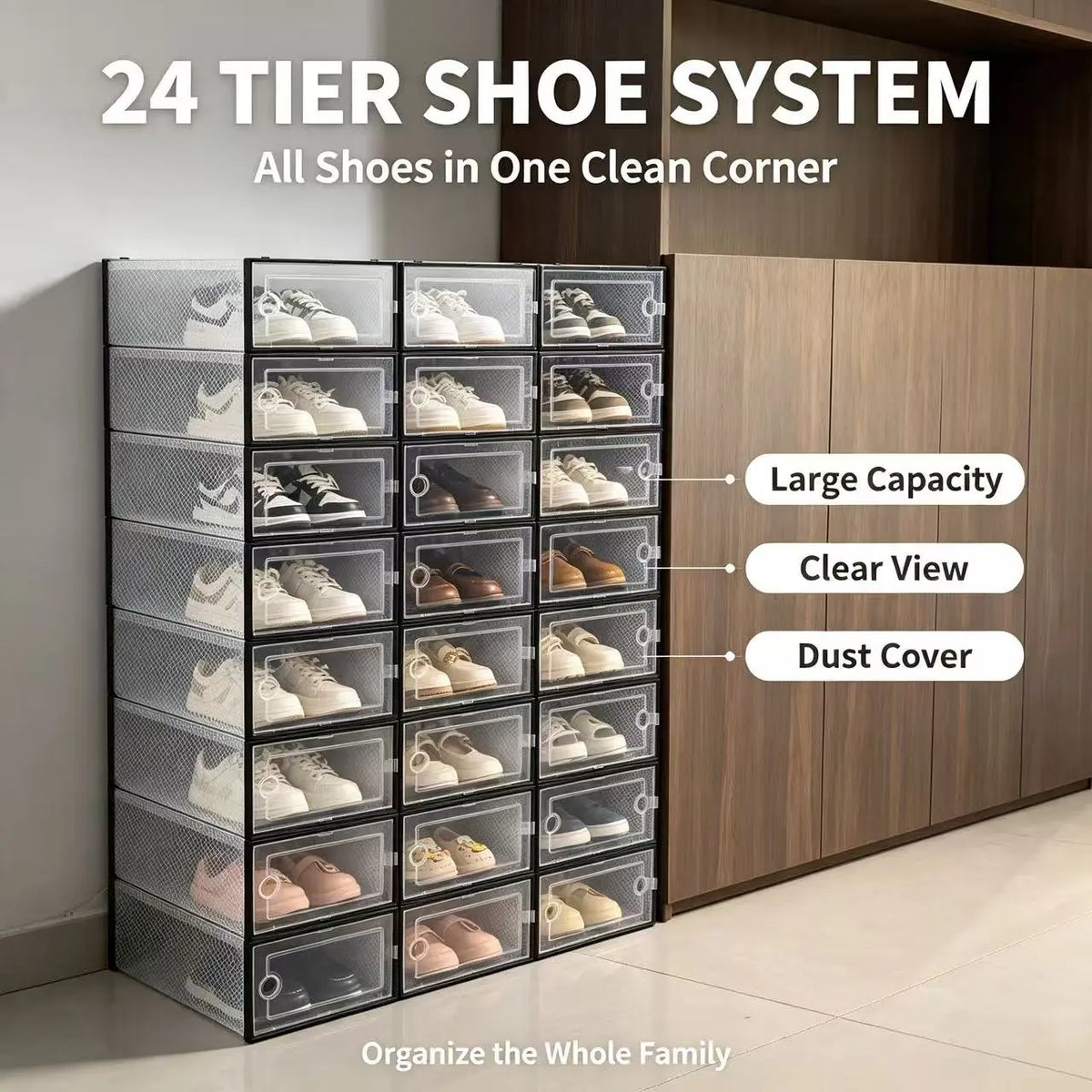 6-Tier 12-Tier 24-Tier Shoe Storage Organizer Fits Tight Spaces Narrow Entryway Apartment Friendly No Drilling Make Space Without Renovation