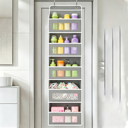 Over The Door Organizer Storage, 5 Shelf Hanging Door Organizer With 10 Large Capacity Pockets, No Drilling Required Anti Tilt 44 Lb Load Behind Door Storage For Bedroom, Bathroom, Pantry, Nursery, Child Children Nursery
