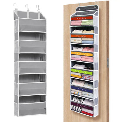 Over The Door Space Saving Organizer - 6-Tier Hangable Storage Organization with 6 Large Pockets, Mesh Side Pockets, Anti-Tilt Design, 44 lb Capacity, Shelves, Apartment Accessories for Bedroom, Kitchen,#SummerWins #DealsForYouDays